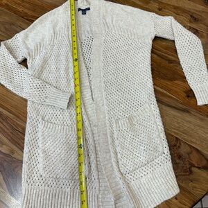 American Eagle Outfitters Beige Open Knit Cardigan